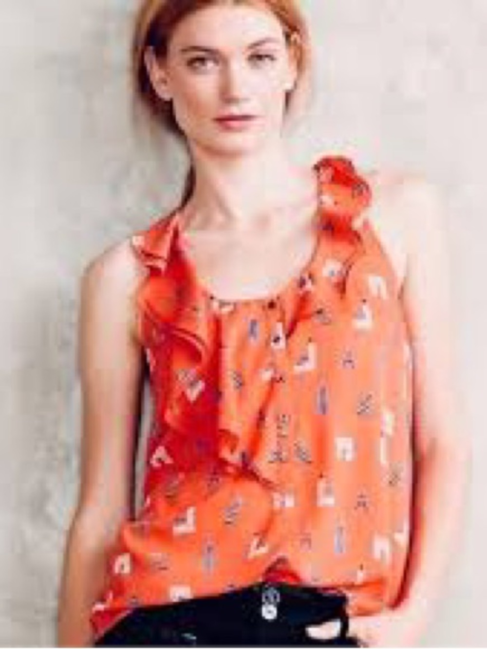 Maeve Anthropologie Aurelie Ruffle Tank